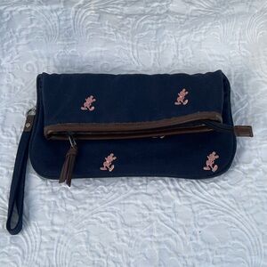Walt Disney World Mickey fold over wristlet clutch 9 " x 6"